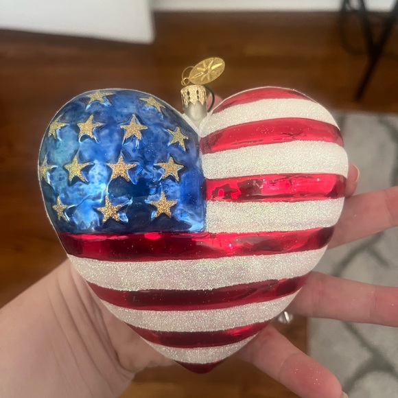 Christopher Radko Other - Christopher Radko Patriotic Heart Ornament - Red, White & Blue